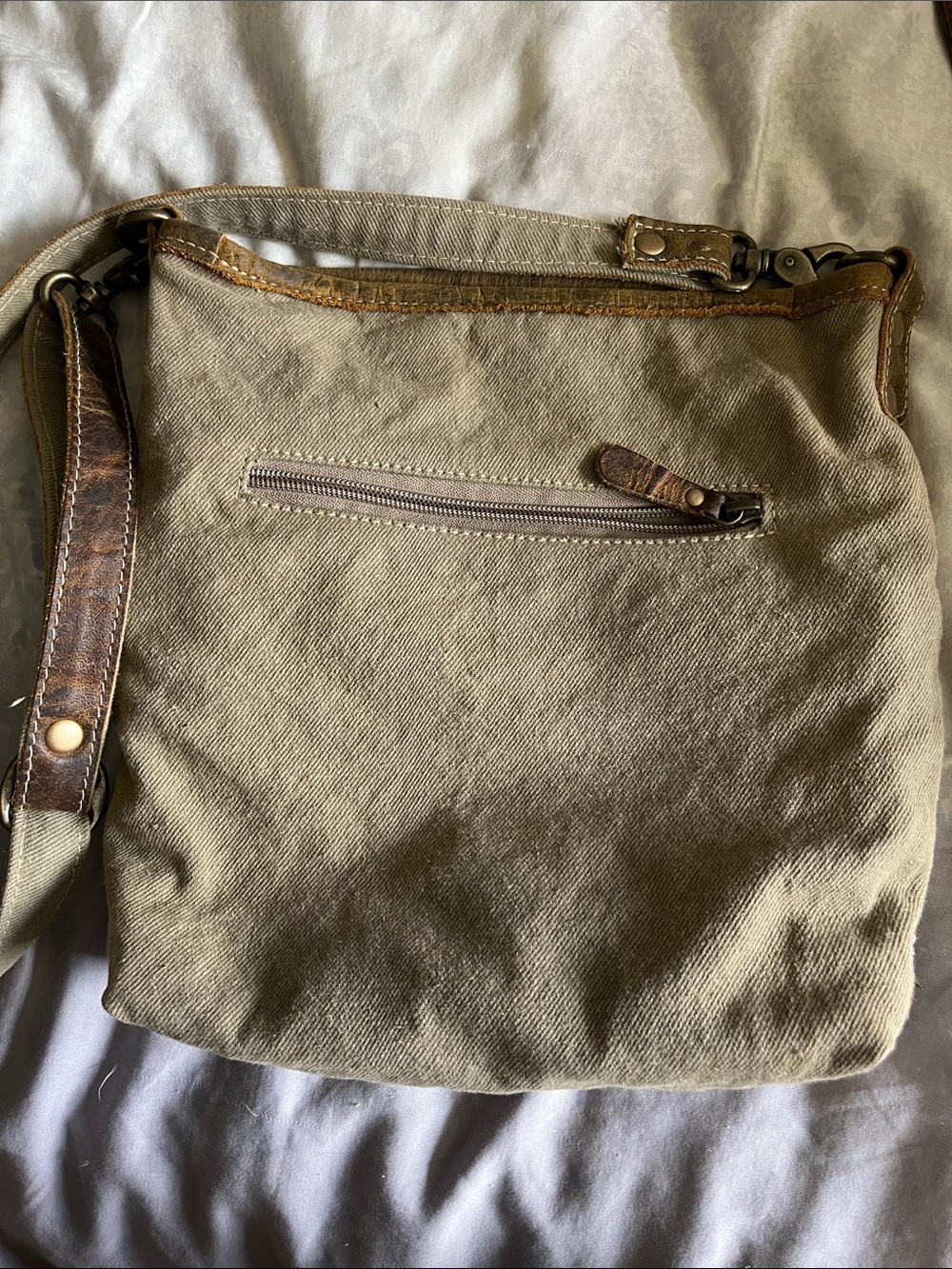 Myra Bag Brown and Cream Woven Crossbody - Picture 3 of 7